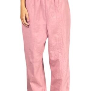 Teddi Pink High-Waisted Trousers with Elastic Waistband